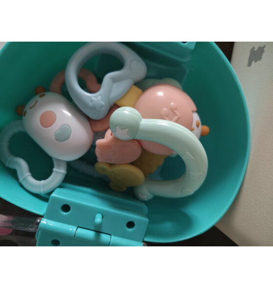 澳贝（auby）婴儿玩具手摇铃牙胶6pcs新生儿礼盒婴幼儿童安抚早教抓握训练用品