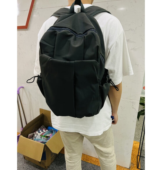 回力双肩包男时尚潮流大学生旅行包高中大容量初中生背包书包电脑包女 白色