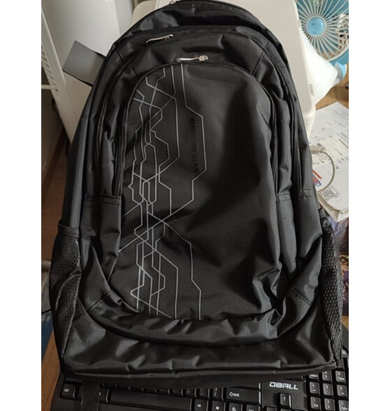 回力双肩包男时尚户外潮运动背包超大容量学生书包旅行包休闲电脑包女 黑色
