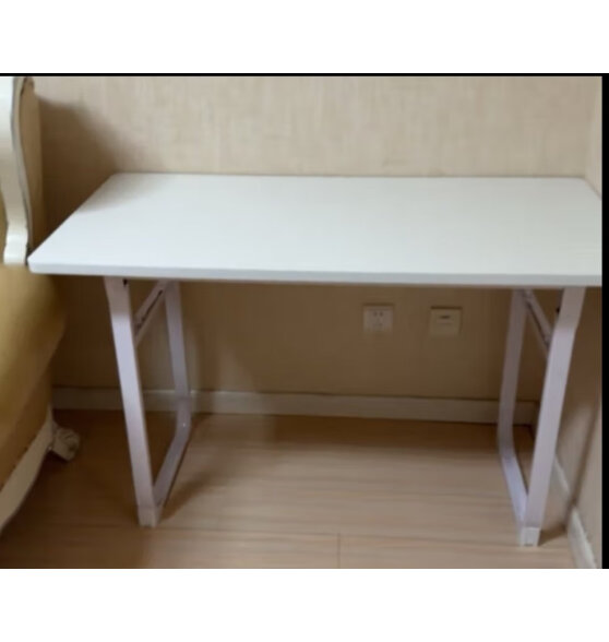 赛森电脑桌台式折叠书桌家用化妆台简易学生宿舍写字桌学习加固小桌子 白色单桌120*60*75cm(加固U型腿)