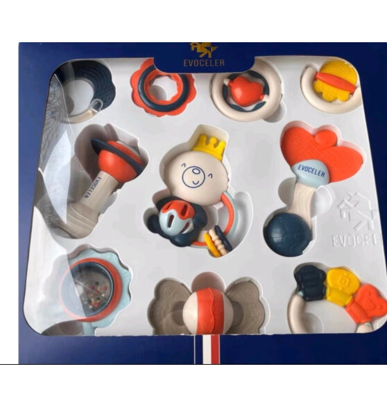 EVOCELER手摇铃新生儿玩具0-1岁婴儿玩具牙胶安抚玩具礼盒新年礼物