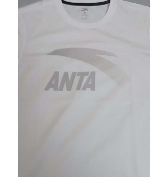 安踏（ANTA）t恤男士短袖夏季薄款圆领潮流大logo纯色舒适透气跑步上衣运动服 -1纯净白色/金标(现货速发) M/170
