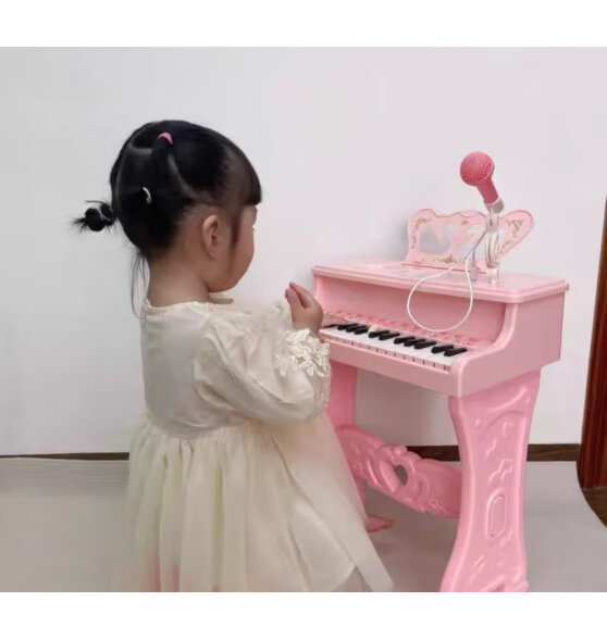 奥智嘉儿童玩具口袋电子琴乐器初学者入门钢琴男女孩3-6生日礼物红