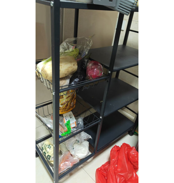 stanyifun厨房用具置物架落地多层微波炉烤箱收纳架家用蔬菜多功能储物架 120*32*135cm