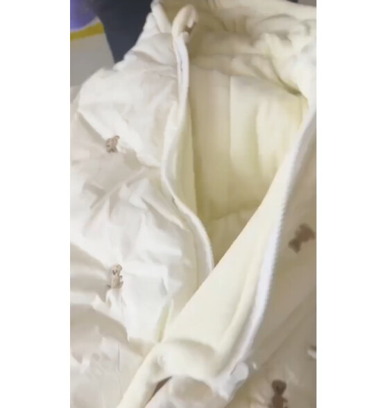 迪士尼（Disney）初生婴儿秋冬季衣服新生儿冬装棉衣外出抱衣加厚连帽棉袄连体哈衣 白色 66cm