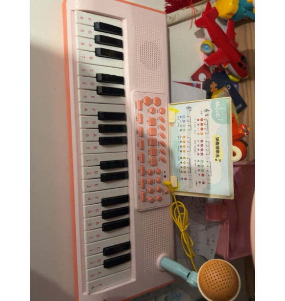 贝初众儿童电子琴玩具女孩生日礼物小钢琴1-2-3岁女童早教4-5宝宝两三岁 37键usb充电