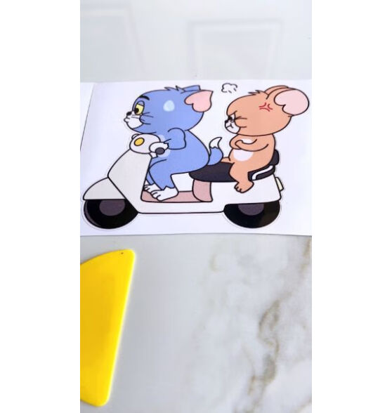 狼盟猫和老鼠电动车装饰贴纸汤姆猫可爱创意个性汽车划痕遮挡贴画车贴 骑摩托13cm-左边（小号）