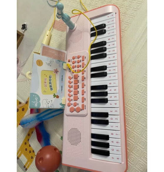 贝初众儿童电子琴玩具女孩生日礼物小钢琴1-2-3岁女童早教4-5宝宝两三岁 37键usb充电