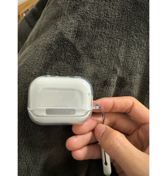 ESCASE airpods pro二代保护套airpods pro2保护套苹果无线蓝牙耳机防摔防尘硅胶透明 裸机美感+挂绳