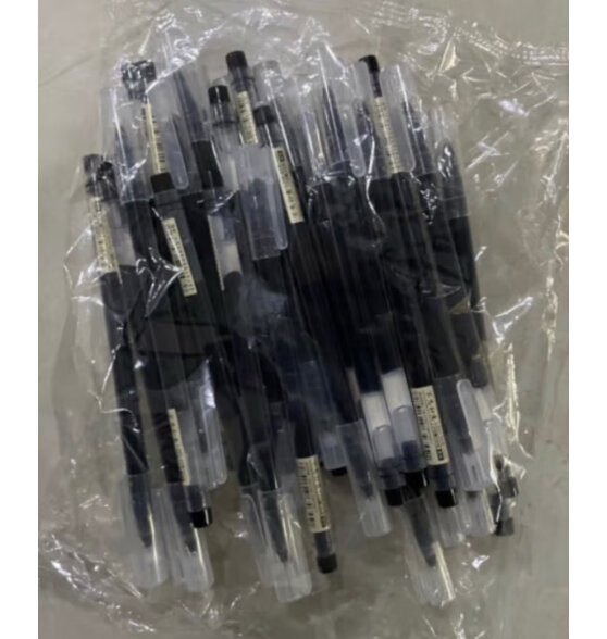 不忘初意 巨能写中性笔黑色笔0.5mm大容量全针管考试办公签字笔学生书写用笔 30支 经典黑 yc