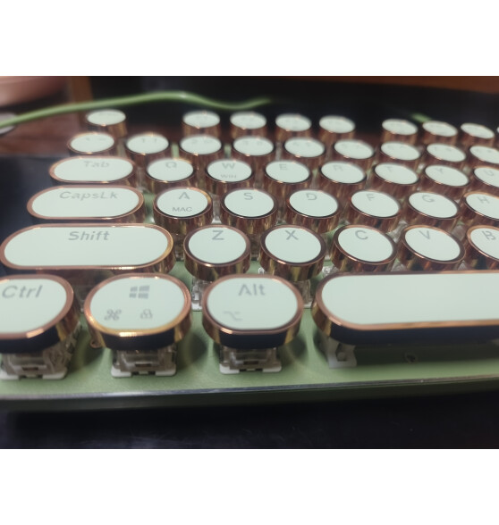 前行者V20机械键盘鼠标套装有线无线蓝牙双模蒸汽朋克键鼠女生笔记本台式办公电脑外接高颜值游戏电竞外设 抹茶-白光有线版 蜜粉轴