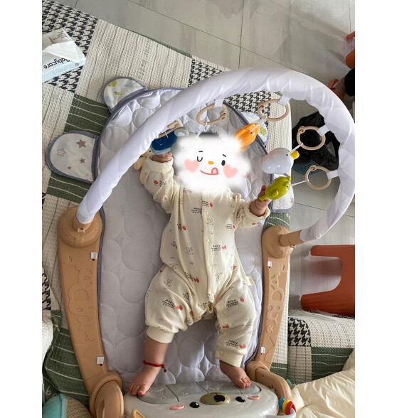 奥智嘉婴儿健身架宝宝蓝牙脚踏钢琴0-1岁学步车新生儿玩具用品满月元宵礼物
