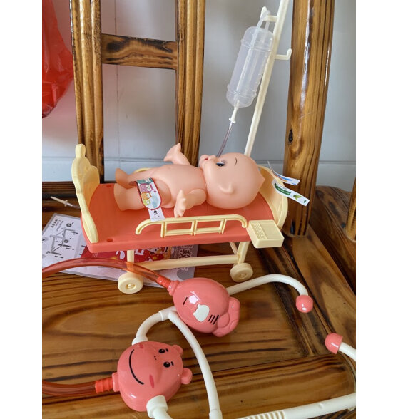 仙邦宝贝儿童小医生玩具套装3-6岁过家家玩具男女孩医疗听诊器玩具3-4-6岁 粉色39件套