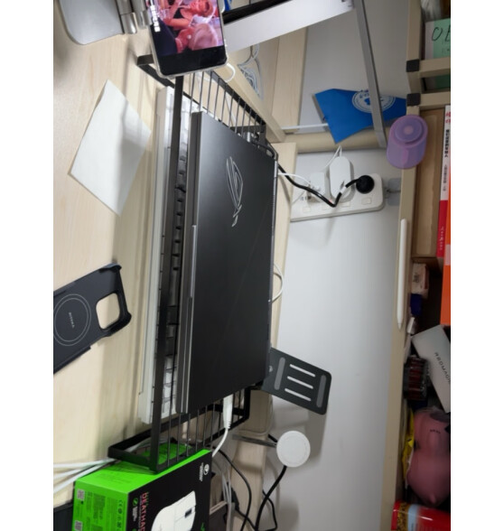 毕亚兹 烧烤架笔记本电脑散热支架悬空底座桌面显示器增高站立式架子适用18英寸游戏本电竞办公金属碳钢