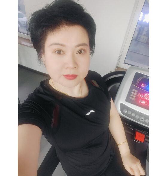 李宁（LI-NING）短袖女T恤运动上衣健身瑜伽服透气网纱短袖跑步上衣黑L/175