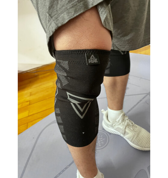 匹克护膝运动跑步篮球足球羽毛球骑行运动膝关节保暖护具2只装 黑蓝XL