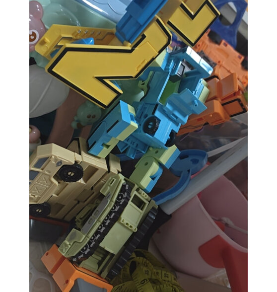 糖米儿童数字变形玩具金刚合体汽车机器人早教玩具男孩女孩节日生日礼物