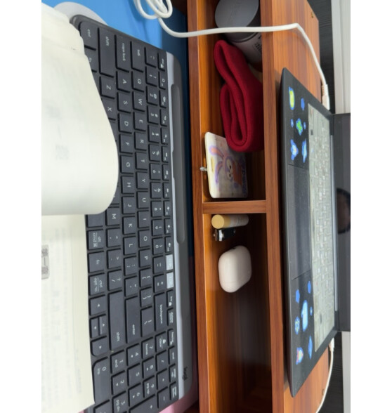 万事佳电脑显示器增高架底座加高置物架办公室桌面收纳支架 双层橡木色