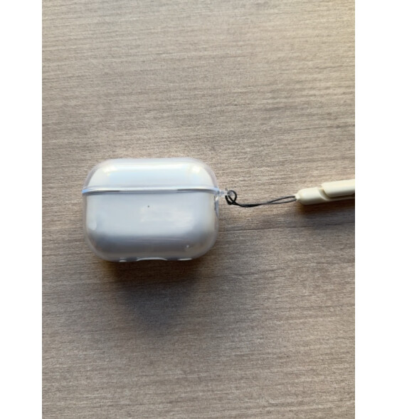 ESCASE airpods pro二代保护套airpods pro2保护套苹果无线蓝牙耳机防摔防尘硅胶透明 裸机美感+挂绳