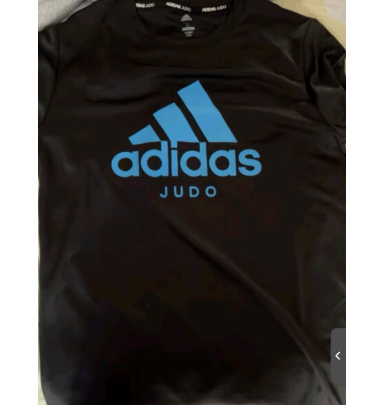 阿迪达斯 （adidas）短袖男春夏跑步休闲运动服圆领健身速干T恤 黑蓝JUDO 2XL