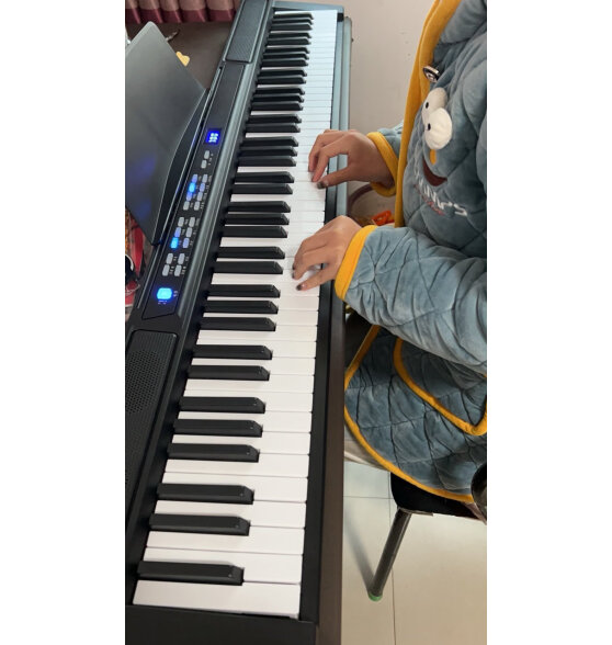 卢森（Rosen）P11电子琴成人88键儿童初学者入门折叠电钢琴乐器 -88键黑色 套餐三：标配+Z型琴架
