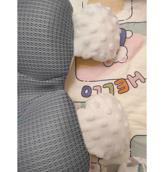 贝初众婴儿定型枕头0-1岁新生儿童头型矫正3-6个月以上宝宝侧睡靠背枕头 宝石蓝 可调节/防惊跳/双面可用