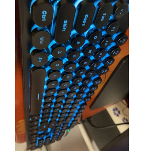 前行者（EWEADN） GX330机械手感键盘鼠标套装朋克有线游戏电脑笔记本办公无线蓝牙键鼠三件套 黑色冰蓝光升级加厚