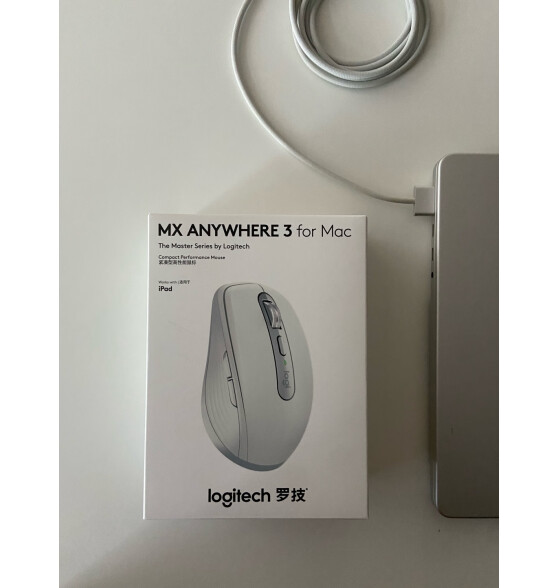 罗技（Logitech）MX Anywhere3 for Mac无线蓝牙办公鼠标极速滚轮+鼠标垫套装 太空银 Mac版