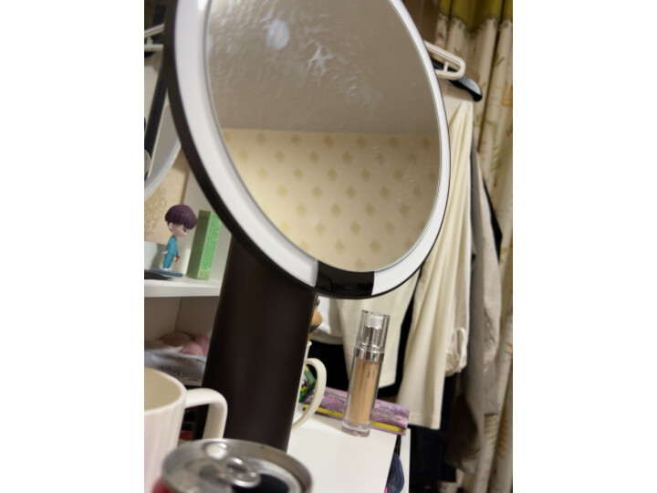 AMIRO 化妆镜带灯 LED日光梳妆镜补光 智能便携桌面美妆镜 送女生生日情人节告白礼物 O系列升级款 小黑镜