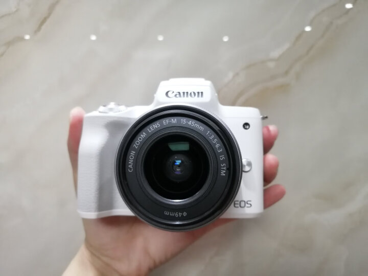 佳能（Canon）EOS M50 Mark II M50二代 微单相机 数码相机 白色（15-45 微单镜头）Vlog相机 4K 视频拍摄