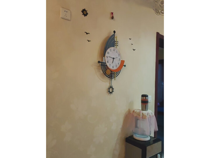 美世达钟表装饰挂钟客厅简约北欧创意现代挂墙艺术时尚网红家用大气时钟 大号：40*66.5（表盘23）CM