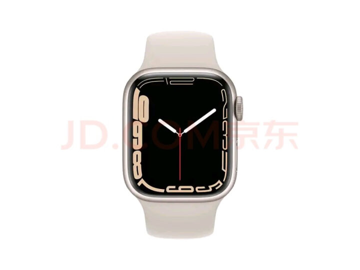 Apple Watch Series 7 智能手表GPS款41 mm星光色铝金属表壳星光色运动型表带MKMY3CH/A