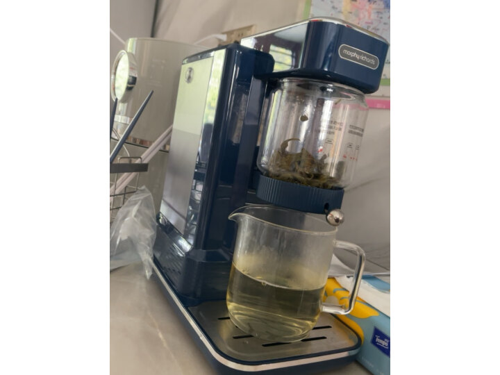 摩飞即热式茶饮机家用办公室自动上饮水可拆卸冲泡茶吧机迷你小型桌面台式速热电热水壶MR6087 轻奢蓝