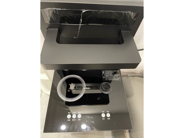 奥克斯（AUX）茶吧机 免安装家用多功能智能遥控双出水口可折叠下置水桶立式饮水机 高端遥控可折叠黑色温热型