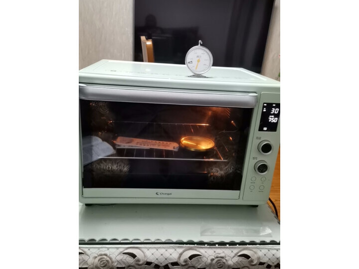 长帝（changdi）家用多功能电烤箱 42升大容量 独立控温 搪瓷内胆 智能菜单 热风循环 旋转烤叉 猫小易