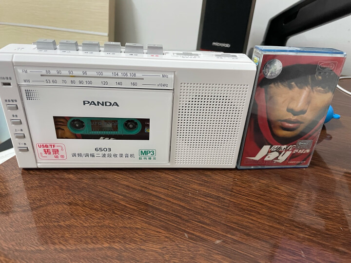 熊猫（PANDA）6503 录音机磁带便携式老人播放机U盘插卡小播放器卡带收录老年人收音家用英语学习 白色