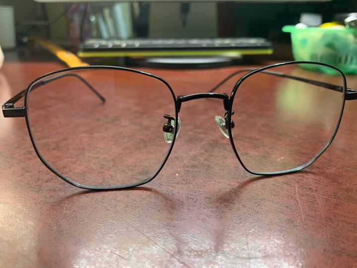 VGO 防蓝光眼镜防辐射眼镜男女蓝光阻隔率＞90%超轻β钛平光眼镜架可配度数 S-001 黑银