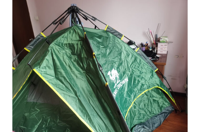 
骆驼帐篷户外3-4人全自动帐篷速开防雨野营露营帐篷草绿色