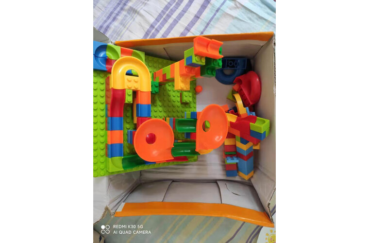 积木颗粒滑道拼装底板益智兼容智力男孩玩具