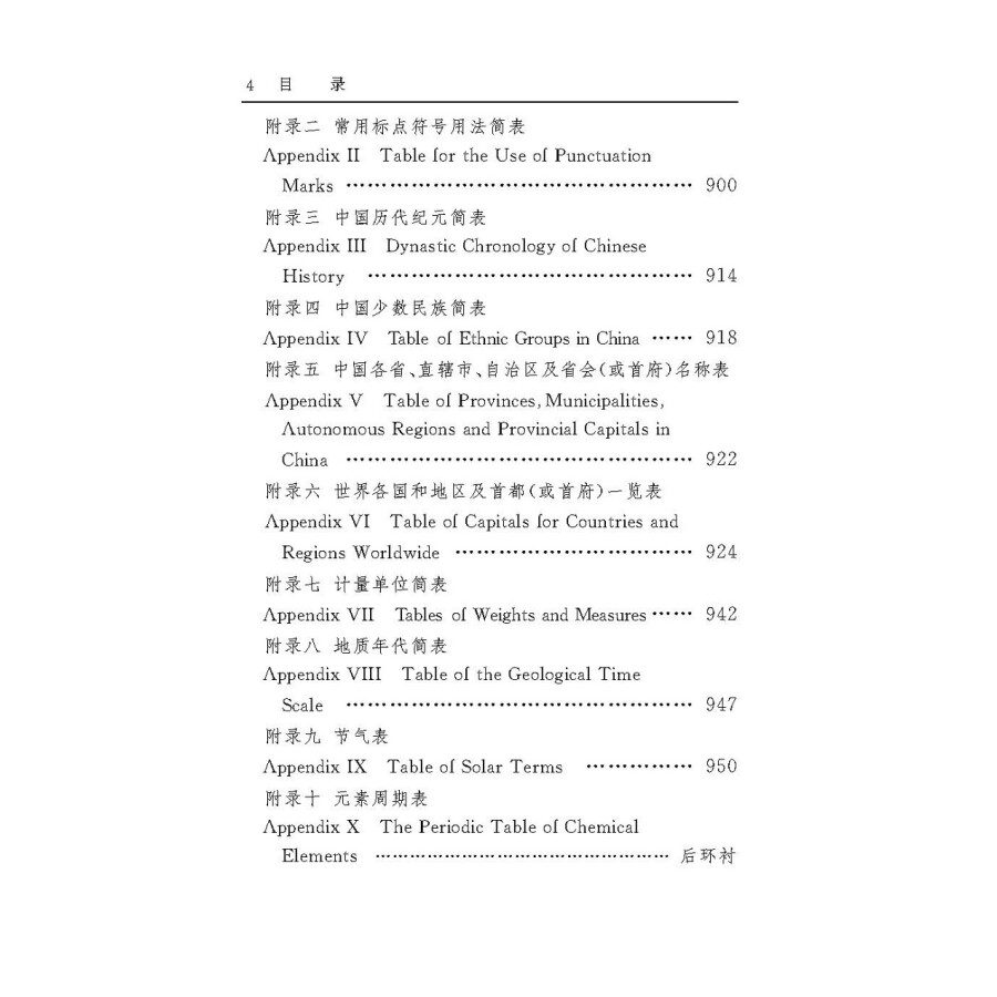 Table of contents: Xinhua Dictionary (in Chinese and English Bilingual) (ISBN:9787100181457)