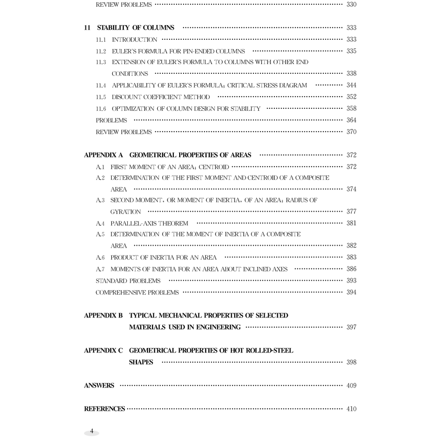 Table of contents: Mechanics of Materials (2nd Edition) (ISBN:9787560896762)