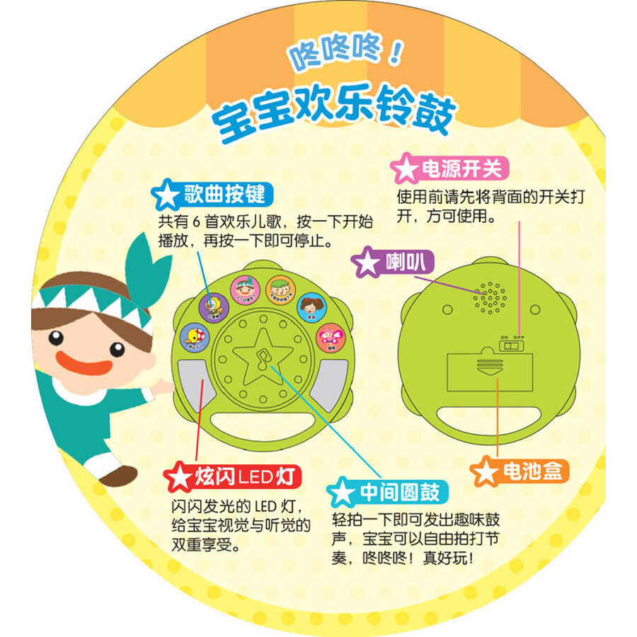 少儿 幼儿启蒙 咚咚咚宝宝欢乐铃鼓(精)/南极熊有声读物系列 内容简介