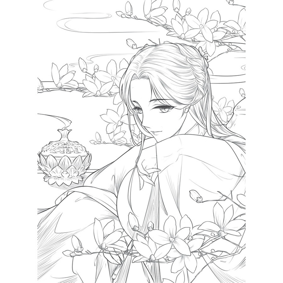 思美人 醉花颜:唯美古风涂色线描集