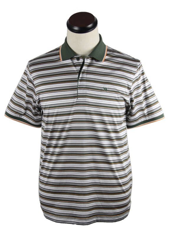 美国花雨伞男装 t恤墨绿条纹双丝光棉短袖t恤 柔软顺滑ap10260513