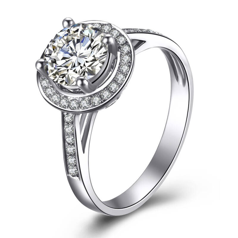 do ido爱度钻石 18k白金120分克拉钻石女戒/结婚钻戒-爱的守护 a款f-g