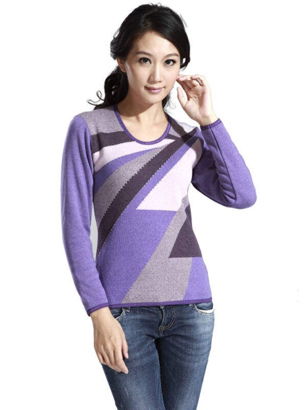 竹风bb1103热卖新款女士休闲时尚暖绒加厚型保暖内衣 紫色 160/85