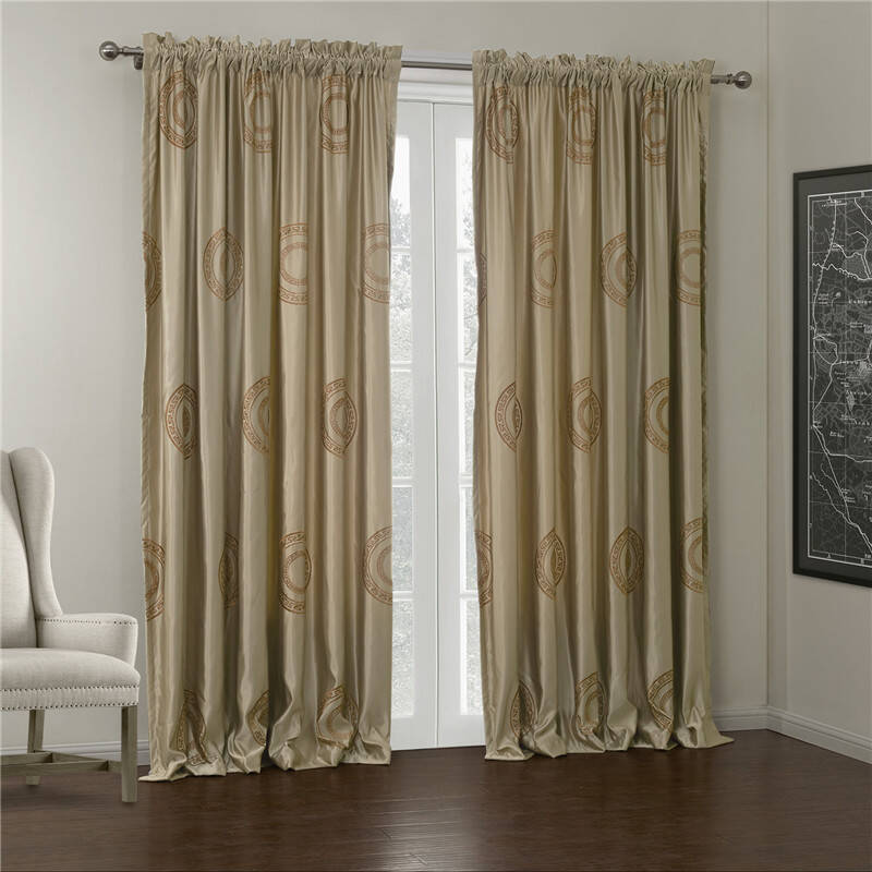 图吉(twopages) 低调大气富贵 高档精美绣花金色窗帘 穿杆式 单片 eaf