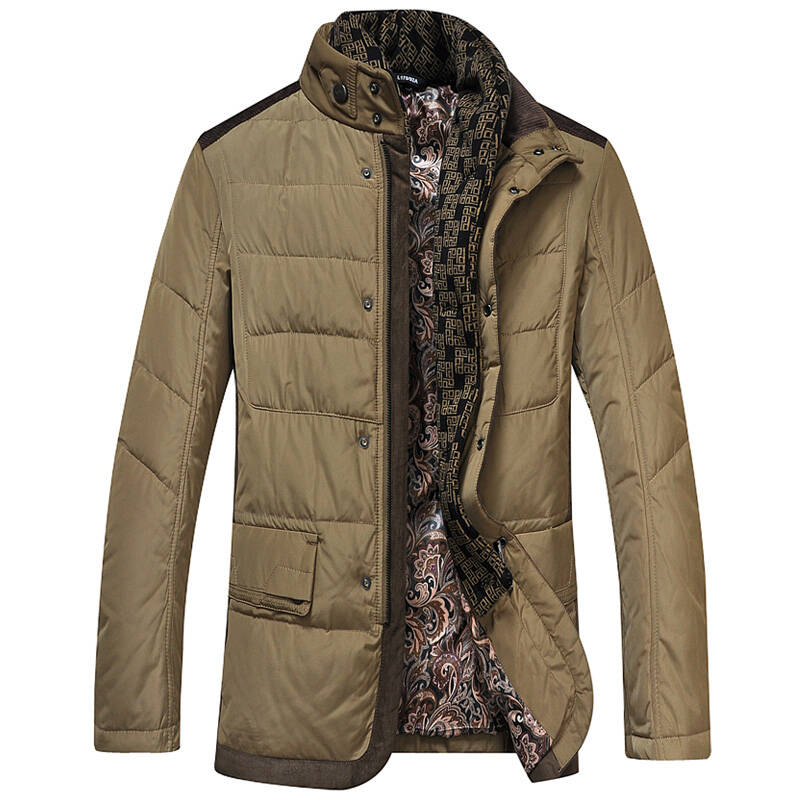 奔迈benmai男士羽绒服男款商务休闲正品男装羽绒服1326 驼色 170