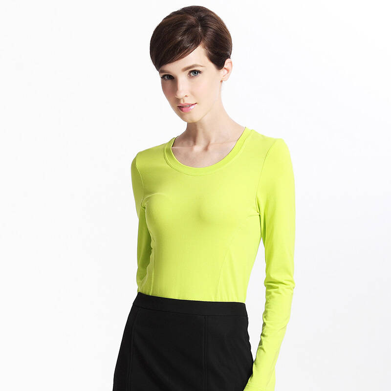 菲特丽2014春季新款 修身包臀打底衫 长袖百搭中长款t恤女412301 苹果