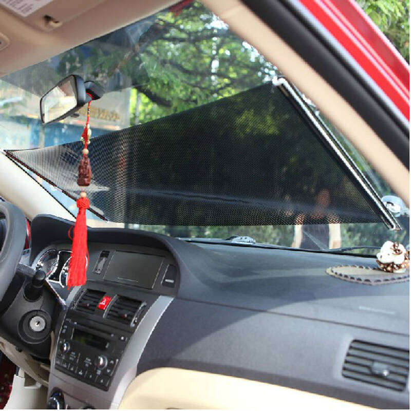 汽车遮阳帘卷帘 45*125cm网点 夏季隔热伸缩太阳挡遮阳挡汽车用品